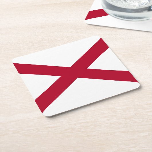 アラバマ州旗 スクエアペーパーコースター (アングル)
