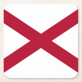 アラバマ州旗 スクエアペーパーコースター (正面)