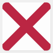 アラバマ州旗：セントアンドリュー・クリムゾン・クロス国旗 スクエアシール (正面)