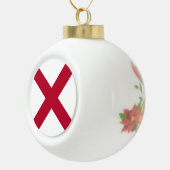 アラバマ州旗:セントアンドリュー・クリムゾン・クロス国旗 セラミックボールオーナメント (右)