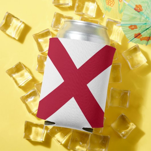 アラバマ州旗：セントアンドリュー・クリムゾン・クロス国旗 缶クーラー (インサイチュ 夏)