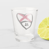 アラバマ州旗(ハートショットグラス) ショットグラス (裏面)
