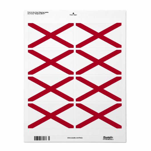 アラバマ州旗 ラベル (フルシート)