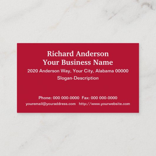 アラバマ州旗 名刺 (裏面)