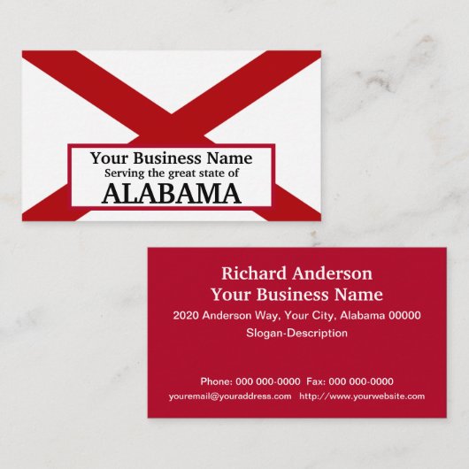 アラバマ州旗 名刺 (正面/裏面)