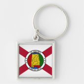 アラバマ州旗/州シール重畳 キーホルダー (正面)