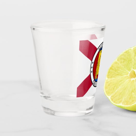 アラバマ州旗/州シール重畳 ショットグラス (左)
