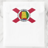 アラバマ州旗/州シール重畳 楕円形シール (バッグ)