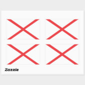 アラバマ州旗 長方形シール (シート)