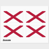 アラバマ州旗 長方形シール (シート)