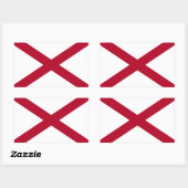 アラバマ州旗 長方形シール (シート)