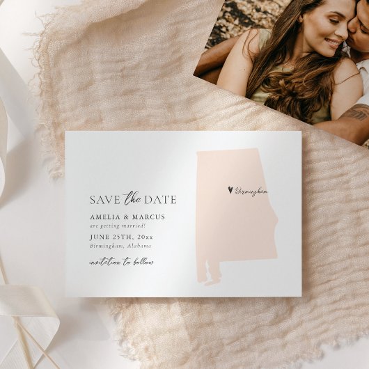 アラバマ州日付カードの保存 招待状