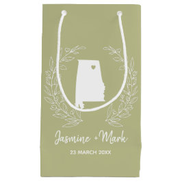 アラバマ州立地図の目的地の結婚式の好意 スモールペーパーバッグ