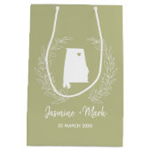 アラバマ州立地図の目的地の結婚式の好意 ミディアムペーパーバッグ (裏面)