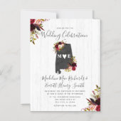 アラバマ州素朴磁気結婚式招待状 マグネット招待状 (正面)