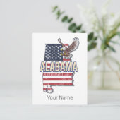 アラバマ州統一された州レトロマップヴィンテージUSA シーズンポストカード (スタンド正面)