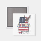アラバマ州統一された州レトロマップヴィンテージUSA マグネット (正面/裏面)