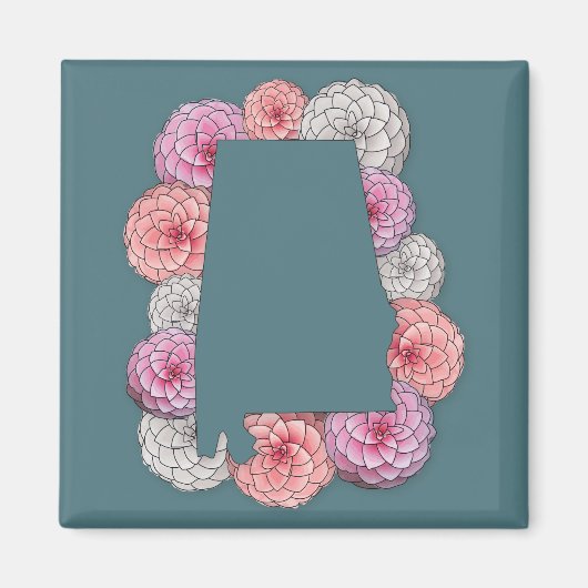 アラバマ州花 マグネット (正面)