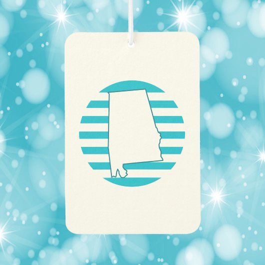 アラバマ州輪郭ブルーレトロ円 カーエアーフレッシュナー