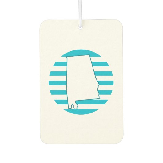 アラバマ州輪郭ブルーレトロ円 カーエアーフレッシュナー (正面)