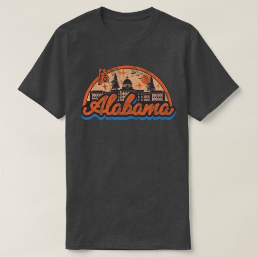 アラバマ州 オールド ヴィンテージ トラベル お土産 Tシャツ (デザイン正面)