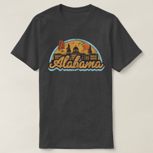 アラバマ州 オールド ヴィンテージ トラベル お土産 Tシャツ (デザイン正面)