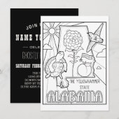 アラバマ州 カラフル コラージュ 招待状 (正面/裏面)