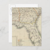 アラバマ州、ジョージア州、サウスカロライナ州、およびフロリダ州 ポストカード (正面/裏面)