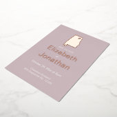 アラバマ州 デスティネーション ウェディング  セーブ・ザ・デート ローズ 箔招待状 (回転した状態)