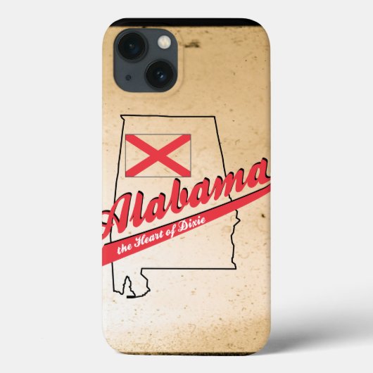 アラバマ州 ハート・オブ・ディクシー ブラウン背景 Case-Mate iPhoneケース (裏面)