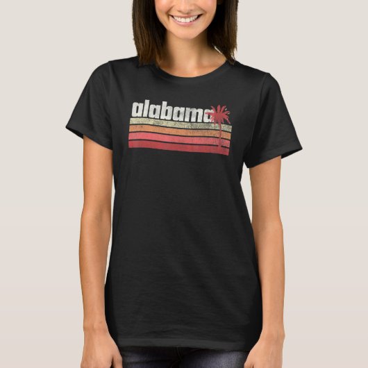 アラバマ州 ビンテージ レトロ 70年代 80年代 90年代 ビーチ ヤシの木 Tシャツ (正面)