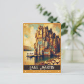 アラバマ州，マーティン湖 |ヴィンテージ絵画ー ポストカード (スタンド正面)