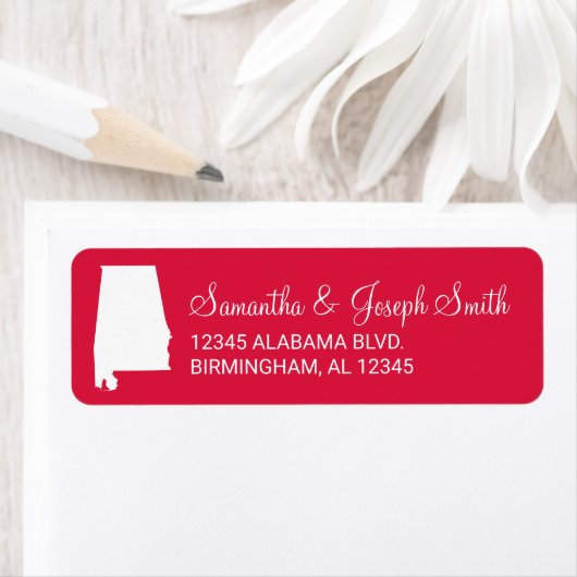 アラバマ州（白と赤） ラベル (インサイチュ)