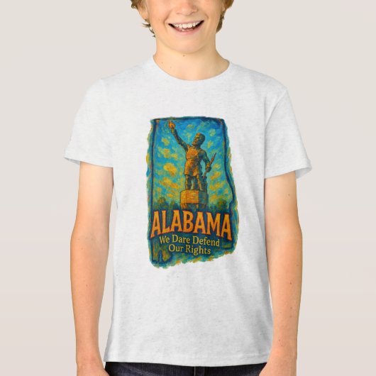 アラバマ州 "私たちは権利を守ることをためらわない" Tシャツ (正面)