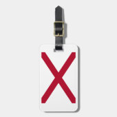 アラバマ州：聖アンドリュー十字のクリムゾン旗 ラゲッジタグ (正面縦)