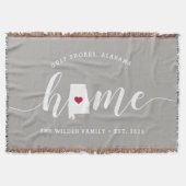 アラバマ州 自宅 おしゃれなパーソナライズ スローブランケット (正面)