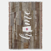 アラバマ州 自宅 おしゃれ ウッド調 スローブランケット (正面縦)