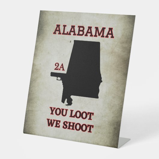 アラバマ州：2回目の改正を守る 台座サイン (正面)