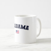 アラバマ州USA国旗のヴィンテージ 動揺して コーヒーマグカップ (正面右)