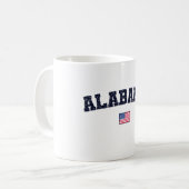 アラバマ州USA国旗のヴィンテージ 動揺して コーヒーマグカップ (正面左)