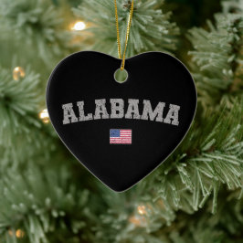 アラバマ州USA国旗のヴィンテージ 動揺して セラミックオーナメント