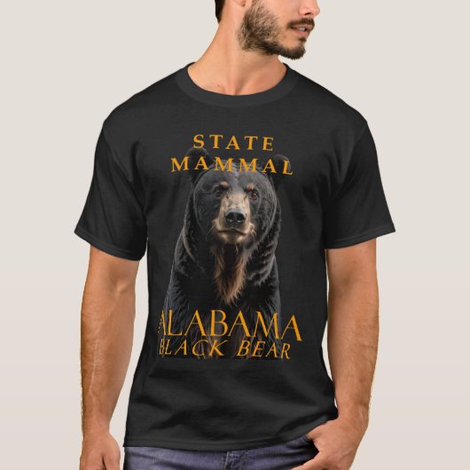 アラバマ準州の哺乳類 クロクマ Tシャツ (正面)
