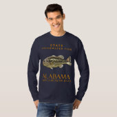 アラバマ準州の淡水魚 オオクチバス Tシャツ (正面フル)