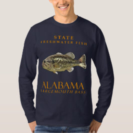 アラバマ準州の淡水魚 オオクチバス Tシャツ