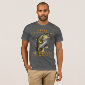 アラバマ準州の淡水魚 スポッテッドバス Tシャツ (正面フル)