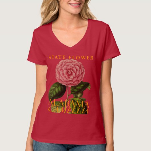アラバマ準州の花 カメリア Tシャツ (正面)