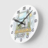 アラバマ灯台 ラウンド壁時計 (傾斜)