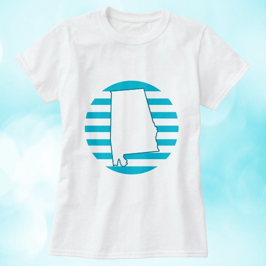 アラバマ米州レトロサークルブルー Tシャツ