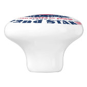 アラバマ米州赤白青タイポグラフィ セラミックノブ (側面)