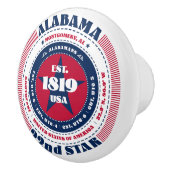 アラバマ米州赤白青タイポグラフィ セラミックノブ (右)